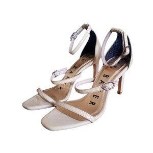 Ted Baker London Patent Nude Ankle Strap Open Toe Sandal Heels Size 7 EUR 37
